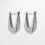 Santa Fe Draped Sterling Silver Hollowform Sterling Silver Hoop Earrings