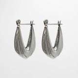 Santa Fe Draped Sterling Silver Hollowform Sterling Silver Hoop Earrings