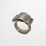 Santa Fe Vintage Sterling Silver Moroccan Triple Ring with Hands Holding Heart