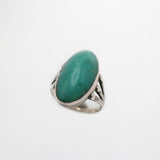 Santa Fe Vintage Domed Cabochon Turquoise Sterling Silver Pinky Ring