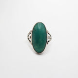 Santa Fe Vintage Domed Cabochon Turquoise Sterling Silver Pinky Ring