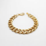 80's Style Chunky Goldplated Brass Curb Chain Bracelet