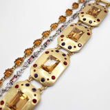 Archival Lulu 80's-Era Multi-Strand Bejeweled Statement Bracelet