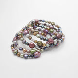 Vintage 80's Multicolored Freshwater Pearl Coiled Bracelet