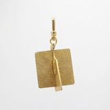 Vintage 80s Satin Gold Layered Geometric Shapes Charm