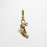 Vintage 1980's Glowy Pearl Enveloped Golden Charm