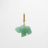 Vintage Handcarved Mint Green Aventurine Elephant Charm