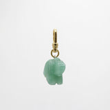 Vintage Handcarved Mint Green Aventurine Elephant Charm