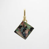 Vintage 80s Pastel Watercolor Enamel Over Copper Charm