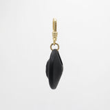 Vintage 80s Faceted Soft Touch Matte Black Resin Charm