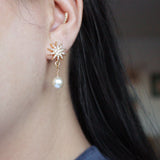 Electra Pearl Drop Stud Earrings