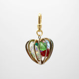 Elizabeth Vintage 1950's Aurora Borealis Crystal Filled Apple Charm