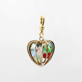 Elizabeth Vintage 1950's Aurora Borealis Crystal Filled Apple Charm