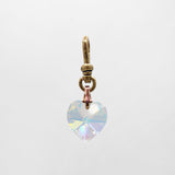 Elizabeth Vintage Aurora Borealis Faceted Glass Heart Charm