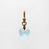 Elizabeth Vintage Aurora Borealis Faceted Glass Heart Charm