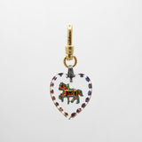 Elizabeth Aurora Borealis Glass Carousel Horse Heart Charm