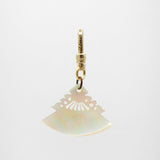 Elizabeth Vintage Mother of Pearl Handcarved Fan Charm