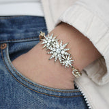 Archival Lulu Triple Pave Layered Stars Curb Chain Bracelet