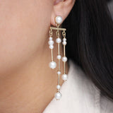 Archival Lulu Glass Pearl Chandelier Statement Earring