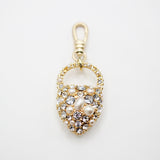 Golden Glass Crystal Nina Heart Charm