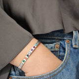 Santa Fe "TRANSCEND" Sterling Silver Gemstone Cuff Bracelet