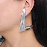 Santa Fe Modernist Sterling Silver Glen Yank Stamped Earrings