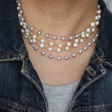 Plaza Wire-Wrapped Freshwater Pearl Necklace Chain Base