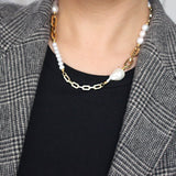 Plaza Jen Mixed Pearl Chain Necklace