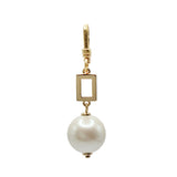 Plaza Gold Geo Pearl Drop Charm