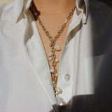 Cascade of Pearls Crystal Station Y-Necklace