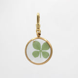 St. Paddy's Day Vintage 1950's Glass Goldfill Clover Cutout Saoirse Charm