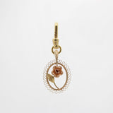 Antique 10 Karat Rose & Yellow Gold Filagree Rose Bloom Charm