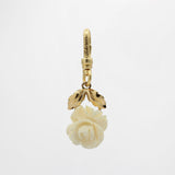 St. Paddy's Day Vintage 1940's Buttercream Carved Bone Rose Charm