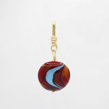 St. Paddy's Fiery Swirled Red and Blue Czech Art Glass Charm