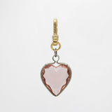 St. Paddy's Vintage Pink Glass Crystal Heart Charm