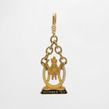 St. Paddy's Vintage Equestrian Club Enamel and Gold Plated Brass Charm