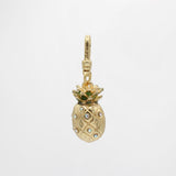 St. Paddy's Day Gold Plated Rhinestone Pineapple Charm