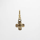 Vintage Filigree Quatrefoil Charm in Antiqued Gold Plated Brass