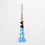 Archival Lulu Turquoise and Black Glass Beaded Tassel Charm