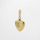 Antique 14K Gold Vermeil Scrolled Puffy Heart Carlotta Charm