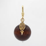 St. Paddy's Day Wood Bauble Greek Key 12kt Goldfill Double Charm