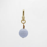 St. Paddy's Day Blue Lace Agate Crystal Globe Wire Wrapped Cori Charm