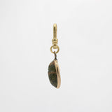 St. Paddy's Day Handcarved Mossy Agate Scarab Goldfill Ma'at Charm