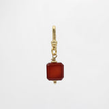 St. Paddy's Day Handcarved Carnelian Antique Faceted Cube Bead Charm