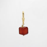 St. Paddy's Day Handcarved Carnelian Antique Faceted Cube Bead Charm