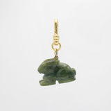 St. Paddy's Handcarved Spinach Jade Bunny Dearest Hoppy Charm