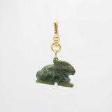 St. Paddy's Handcarved Spinach Jade Bunny Dearest Hoppy Charm