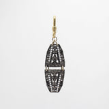 Archival Lulu Filagreed Glass Crystal Double Deco Shield Charm