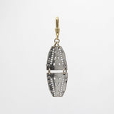 Archival Lulu Filagreed Glass Crystal Double Deco Shield Charm