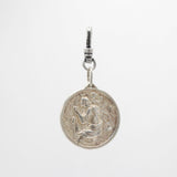 Vintage 1950's Silver/Pewter Mix St. Christopher Medallion Protect Us Charm